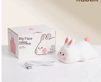 Sevimli Tavşan Silikon Gece Lambası – RGB Renk Değiştiren, Yumuşak Silikon