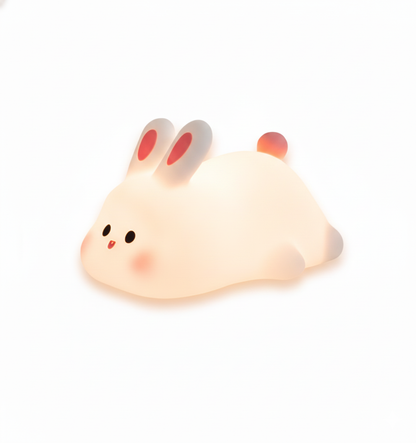 Sevimli Tavşan Silikon Gece Lambası – RGB Renk Değiştiren, Yumuşak Silikon